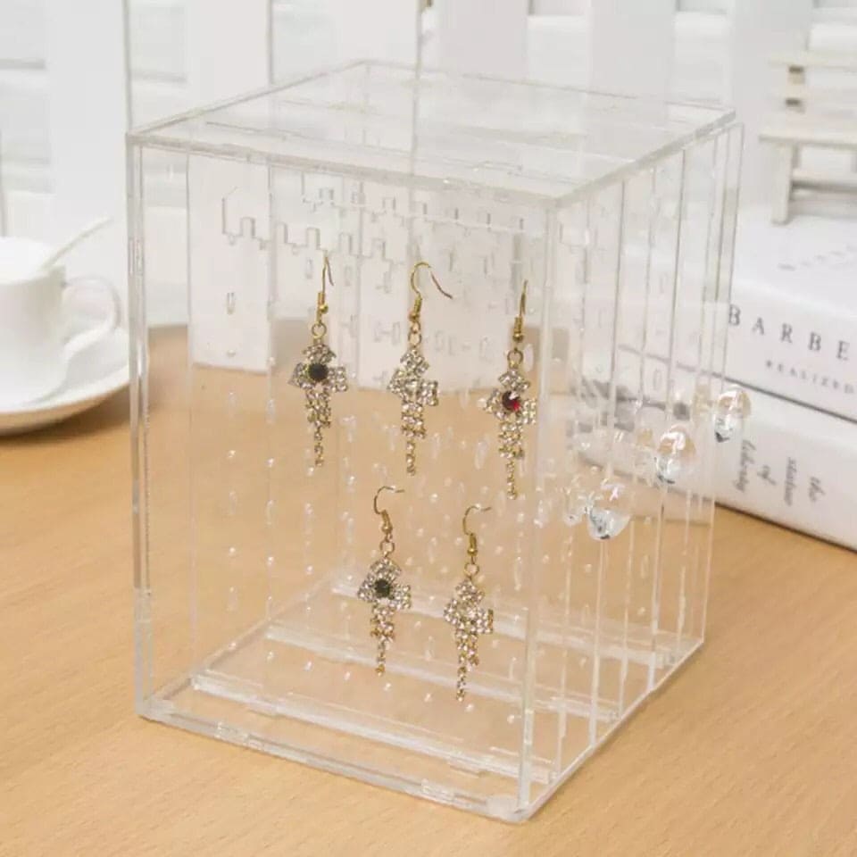 Acrylic Transparent Jewellery Organizer, Earrings Display Holder, Dust-proof Jewellery Organizer, Jewellery Storage Box Earring Display Stand Acrylic Transparent Jewellery Organizer, Earrings Display Holder, Dust-proof Jewellery Organizer, Jewellery Storage Box Earring Display Stand